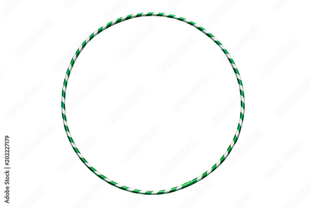 The hula Hoop silver with green closeup The hula Hoop silver with green closeup