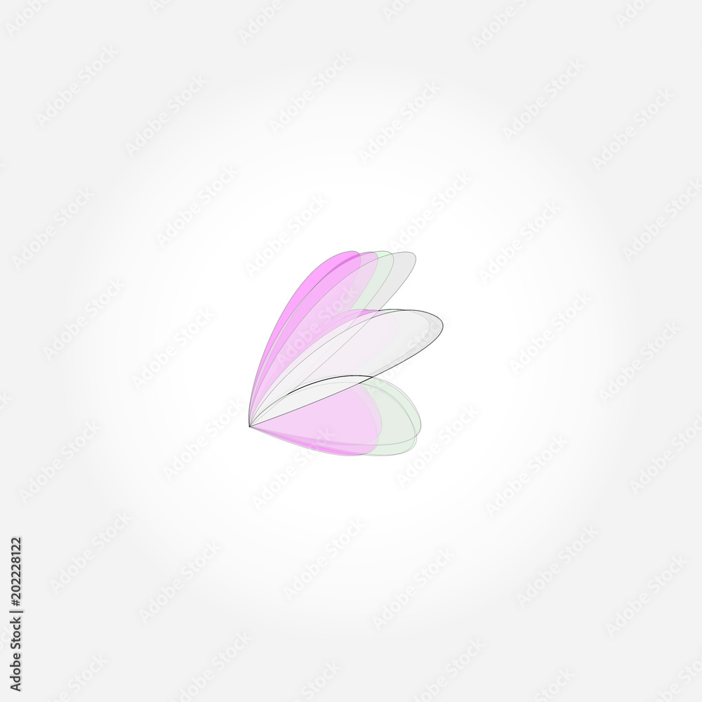 nature leaf butterfly flower icon vector nature leaf butterfly flower icon vector