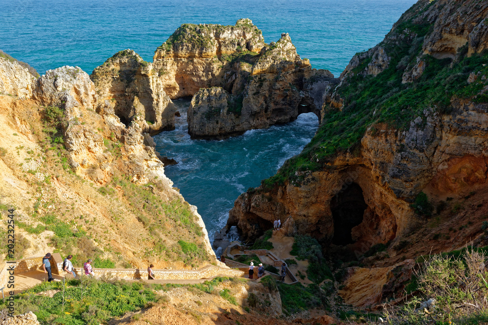 Le littoral de Ponta da Piedade, à Lagos, Algarve, Portugal