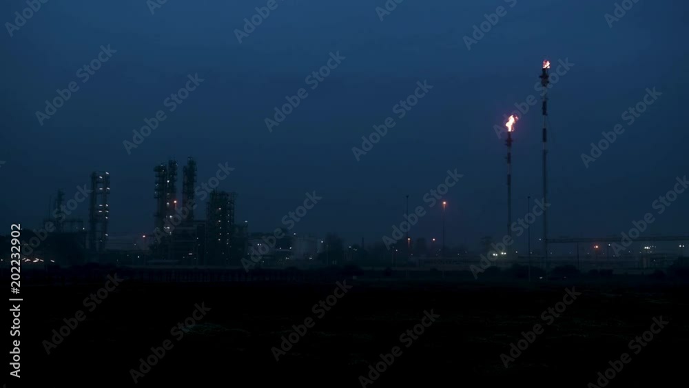 Oil refinery view in Leca da Palmeira, Portugal.