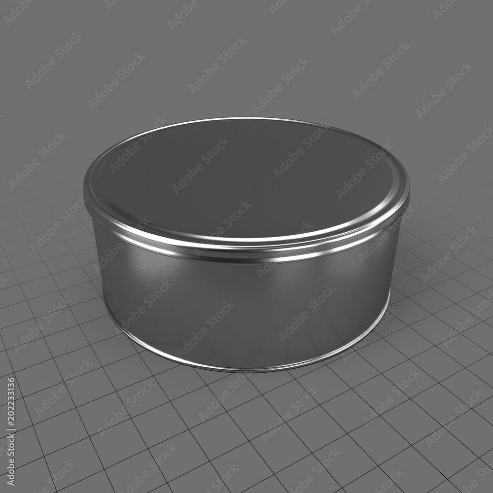 Round tin Stock 3D asset | Adobe Stock