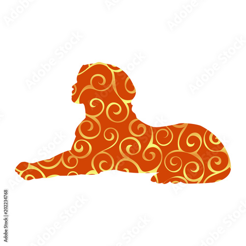 Sphinx ancient national egyptian pattern silhouette