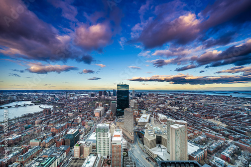 Fototapeta Boston Skyline from The Top of the Hub