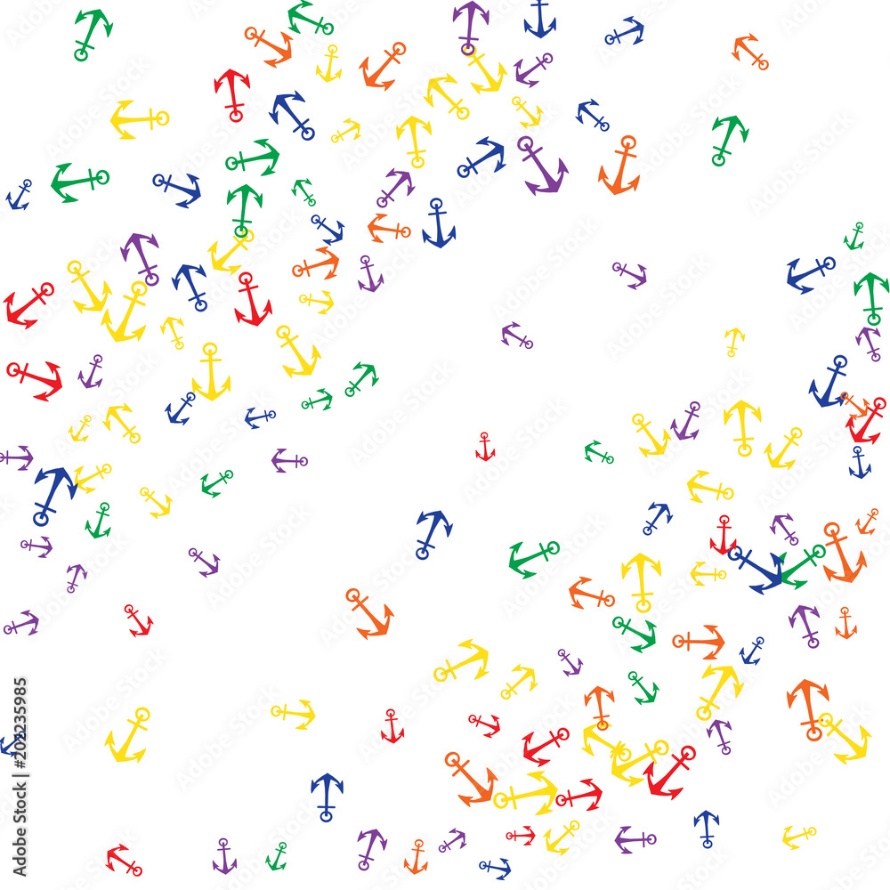 Pretty summer background with anchors. Anchor In Cartoon Free Style. Pattern Art Illustration Vector Pretty summer background with anchors. Anchor In Cartoon Free Style. Pattern Art Illustration Vector