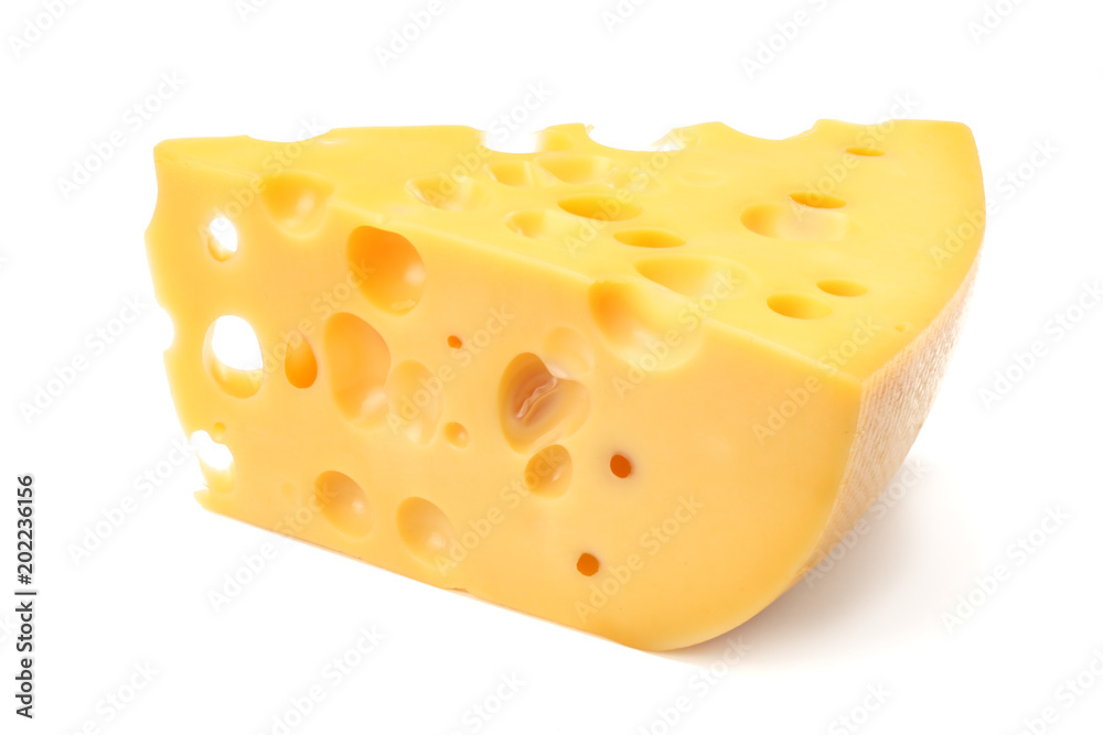 piece of cheese isolated on white background piece of cheese isolated on white background