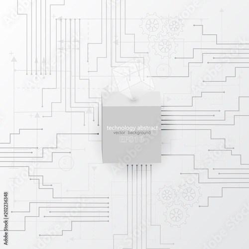 abstract technology background in white and gray tones. Vector