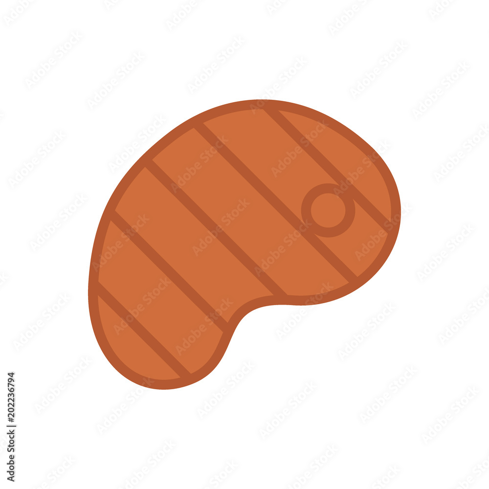 Fototapeta premium Steak meat icon vector flat