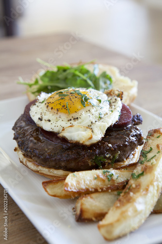 Wagyu Beef Burger with Fried Egg