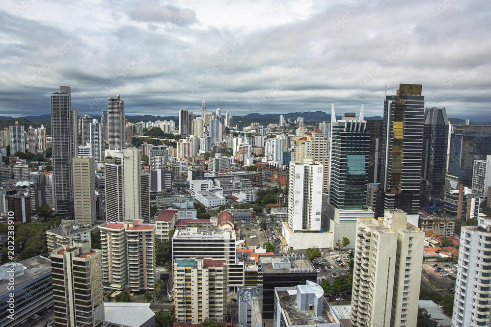 Fototapeta premium Aerial View from Panama City in Panama