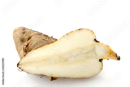 Jerusalem artichoke over white background photo