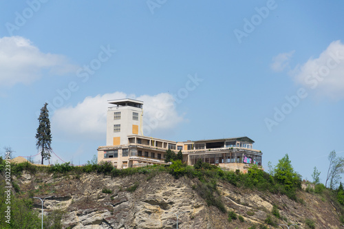 Canvas Print Abandoned Barrandov Terraces funkcionalism buildings complex in Prague, Czech Re