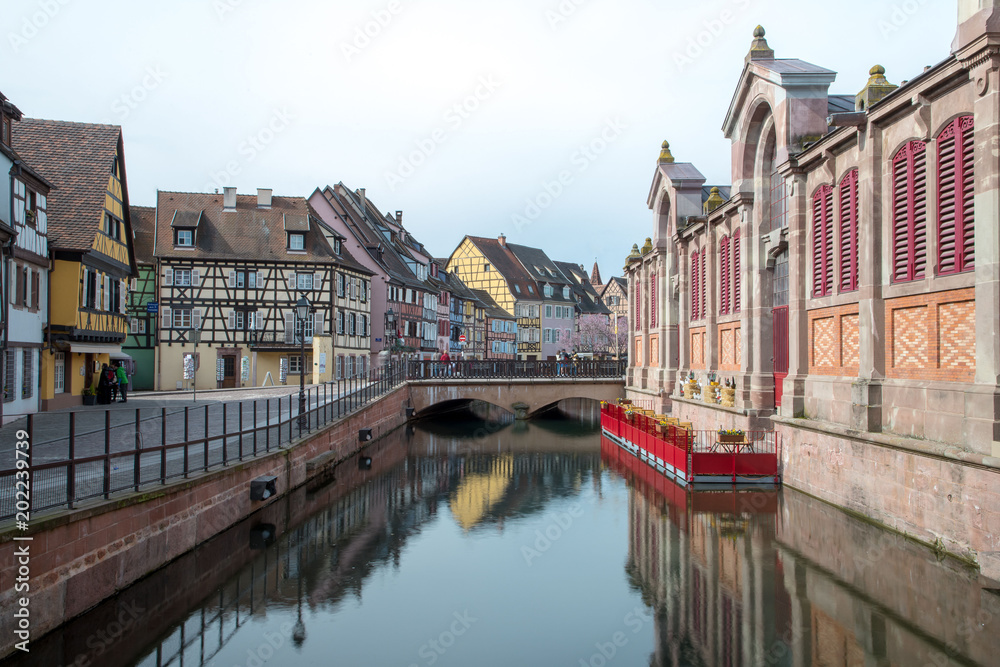 View from Rue des Tanneurs in direction of Petite Venise in Colmar, France