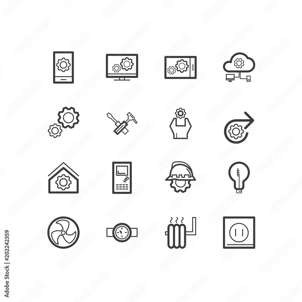 Engineering house icons. Engineering and construction icons. design icons.