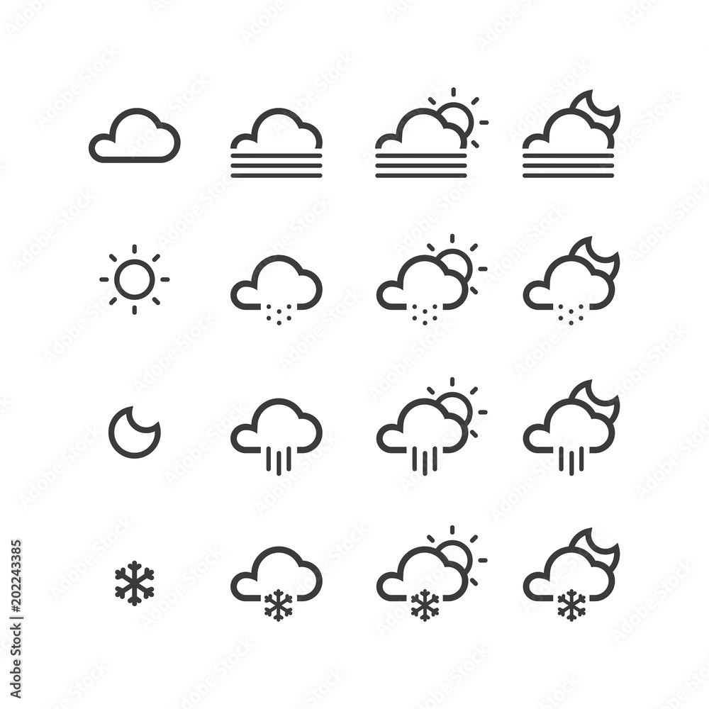 Obraz premium Set of weather icons 