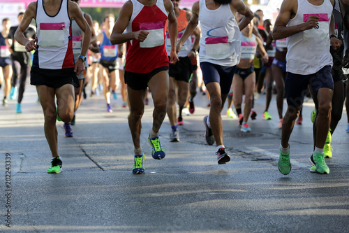 Marathon runners legs only
