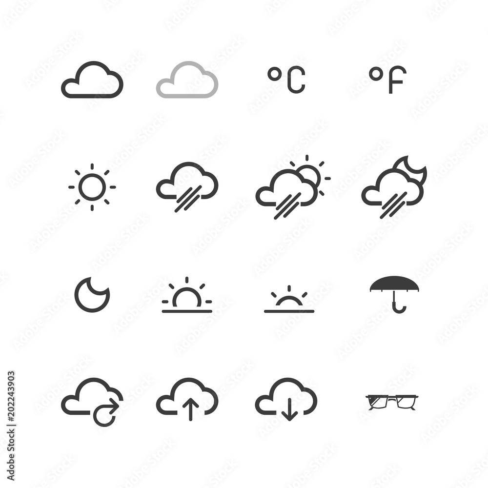 Set of weather icons Set of weather icons