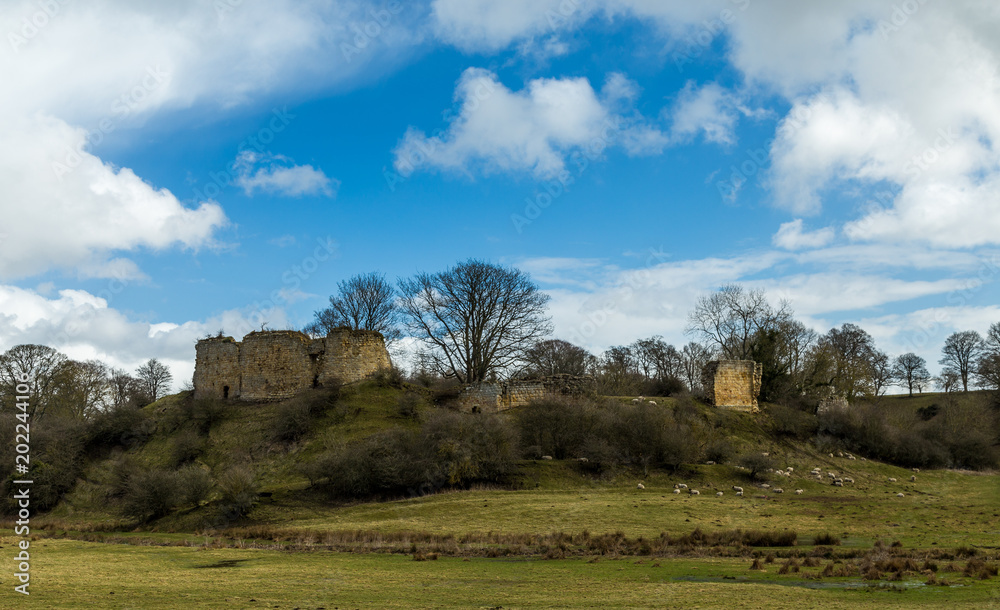 Ruins of Mitford Castle. Northumberland. England. UK. Ruins of Mitford Castle. Northumberland. England. UK.