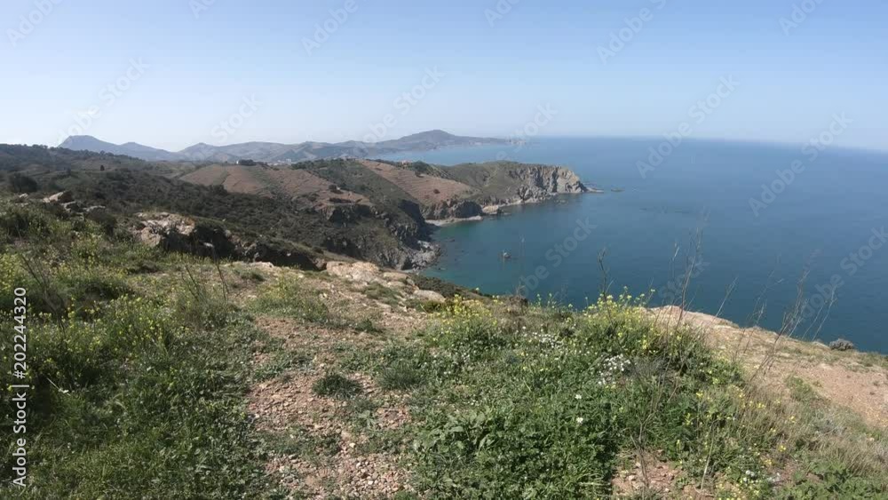 rocky coast and mediterranean sea in Pyrenees orientales, Roussillon in southern of France
rocky coast and mediterranean sea in Pyrenees orientales, Roussillon in southern of France