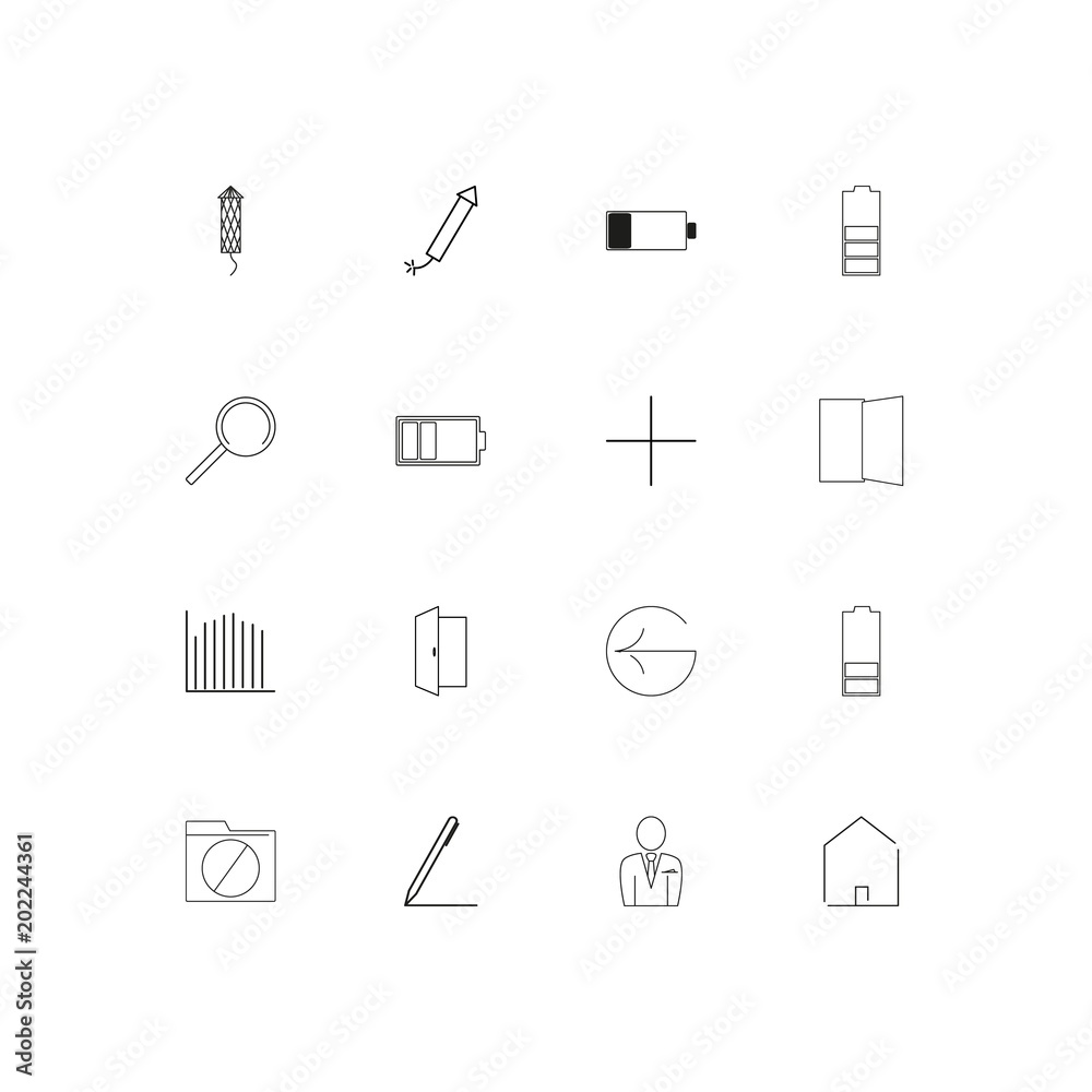 User Interface simple linear icons set. Outlined vector icons