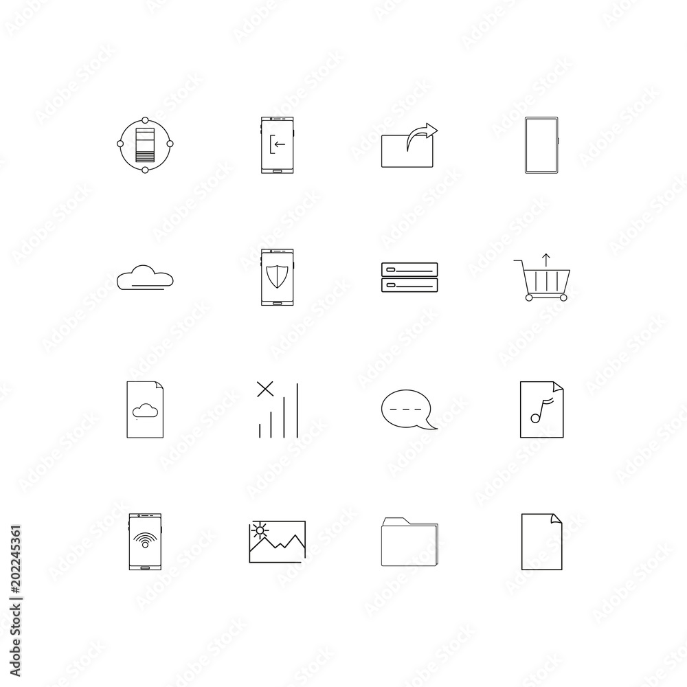 Network And Database simple linear icons set. Outlined vector icons Network And Database simple linear icons set. Outlined vector icons