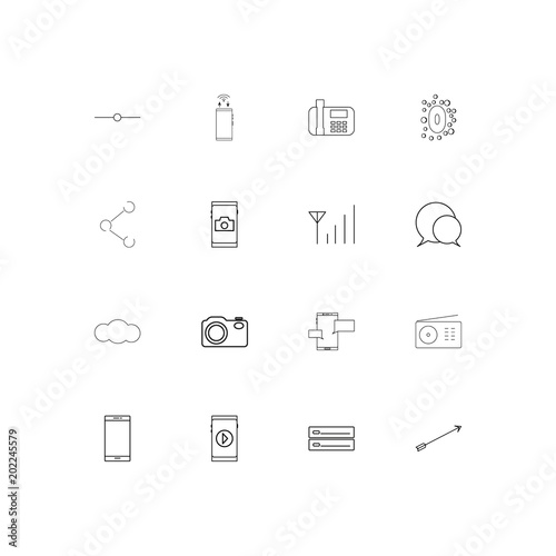 Network And Database simple linear icons set. Outlined vector icons