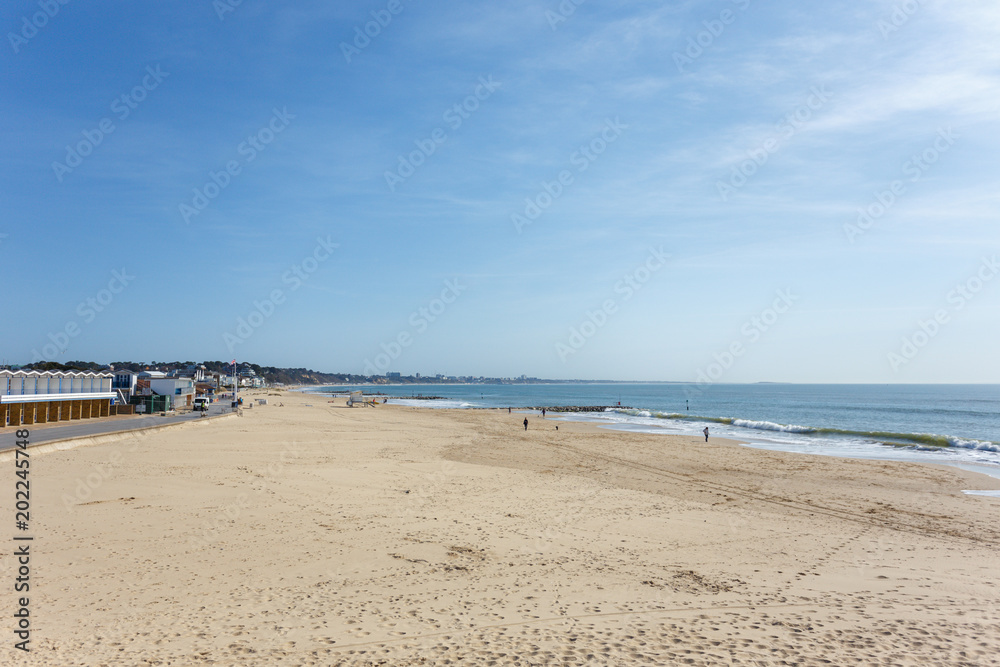 Sandbanks Beach in Poole, Dorset on a bright sunny summer's day Sandbanks Beach in Poole, Dorset on a bright sunny summer's day