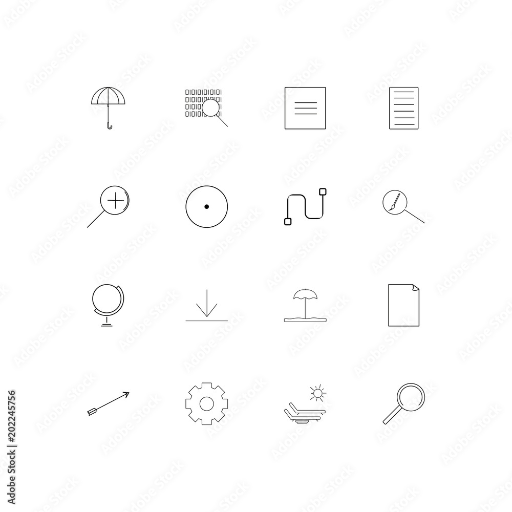 Signs And Symbols simple linear icons set. Outlined vector icons