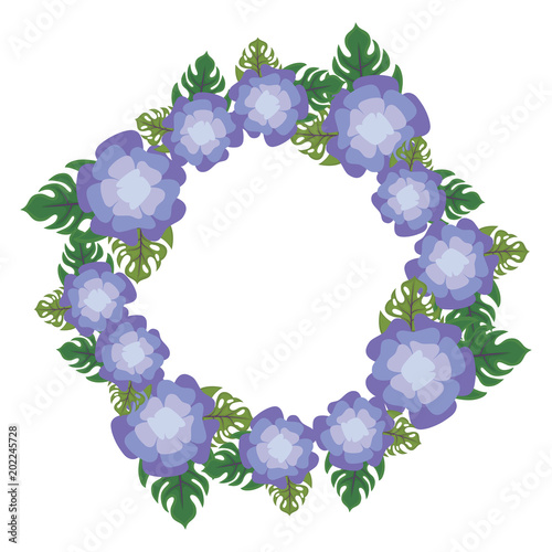 floral wreath icon over white background  colorful design. vector illustration