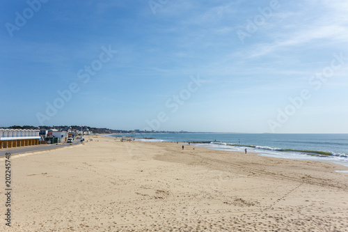 Sandbanks Beach in Poole, Dorset on a bright sunny summer's day