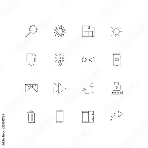 Signs And Symbols simple linear icons set. Outlined vector icons
