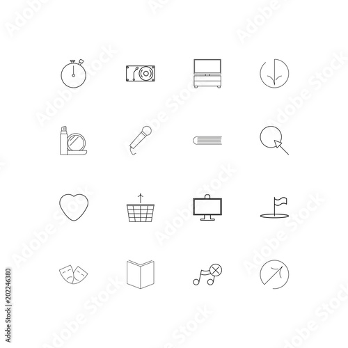 Lifestyle simple linear icons set. Outlined vector icons