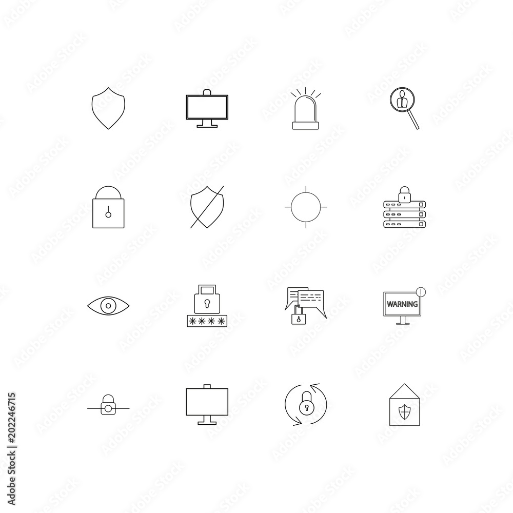 Internet Security simple linear icons set. Outlined vector icons Internet Security simple linear icons set. Outlined vector icons