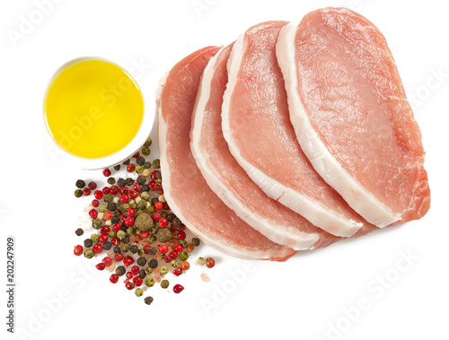 Fototapeta Naklejka Na Ścianę i Meble -  sliced raw meat isolated on white