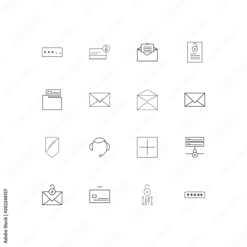 Cyber Security simple linear icons set. Outlined vector icons Cyber Security simple linear icons set. Outlined vector icons