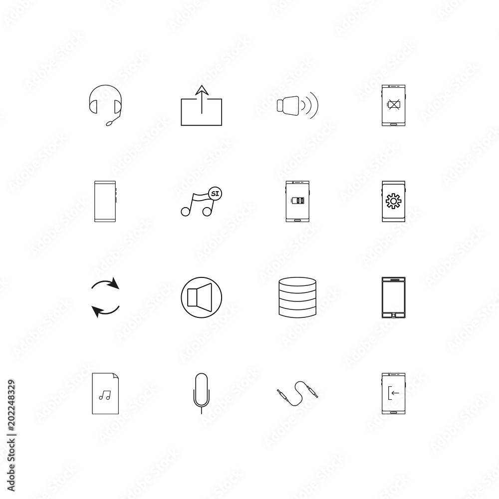 Music simple linear icons set. Outlined vector icons Music simple linear icons set. Outlined vector icons