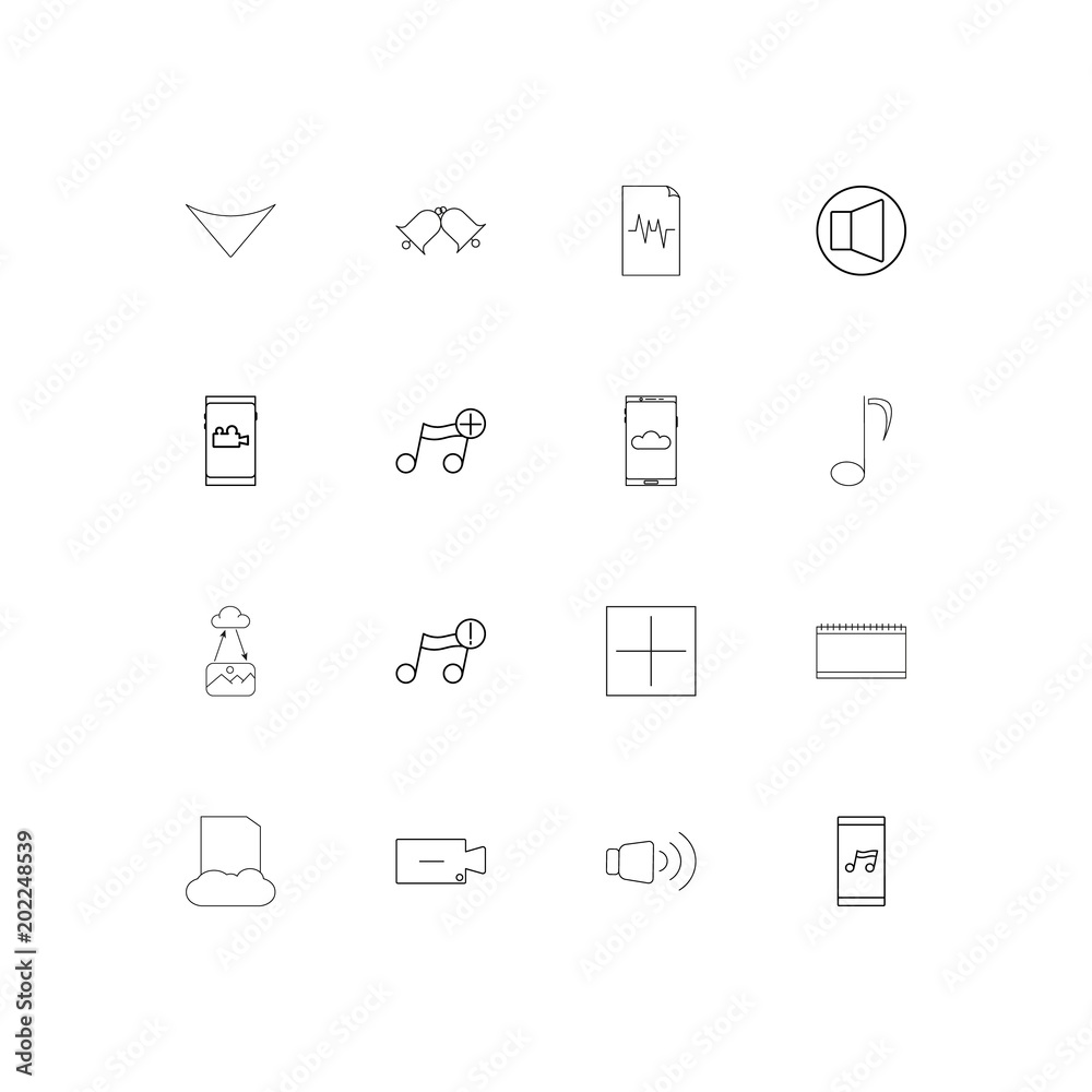 Music simple linear icons set. Outlined vector icons Music simple linear icons set. Outlined vector icons