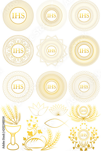 Set of Christian First Communion symbols