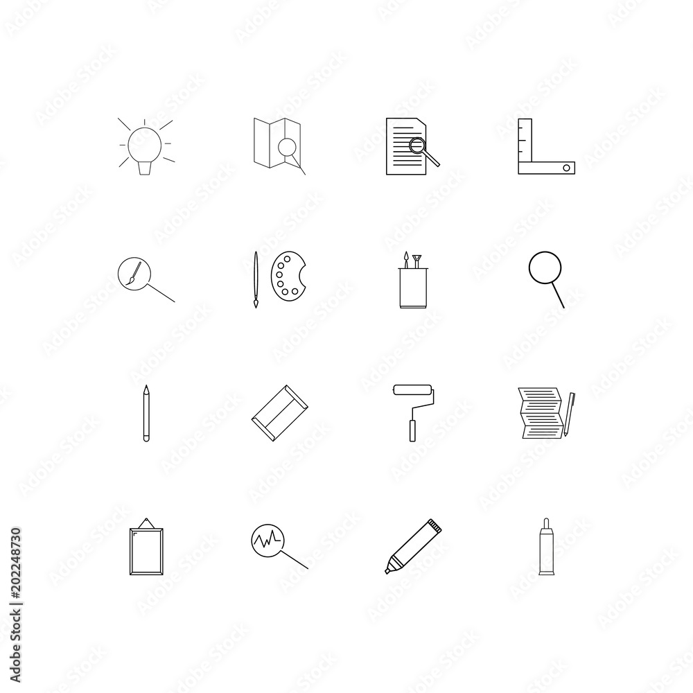 Creative Process And Design simple linear icons set. Outlined vector icons Creative Process And Design simple linear icons set. Outlined vector icons