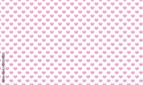 Smooth-shaped pink hearts on white background seamless pattern
