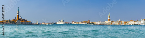 view of Venice waterfront, Piazza San Marco, San Giorgio di Maggiore church and The Doge’s Palace, Venice, Italy, Europe