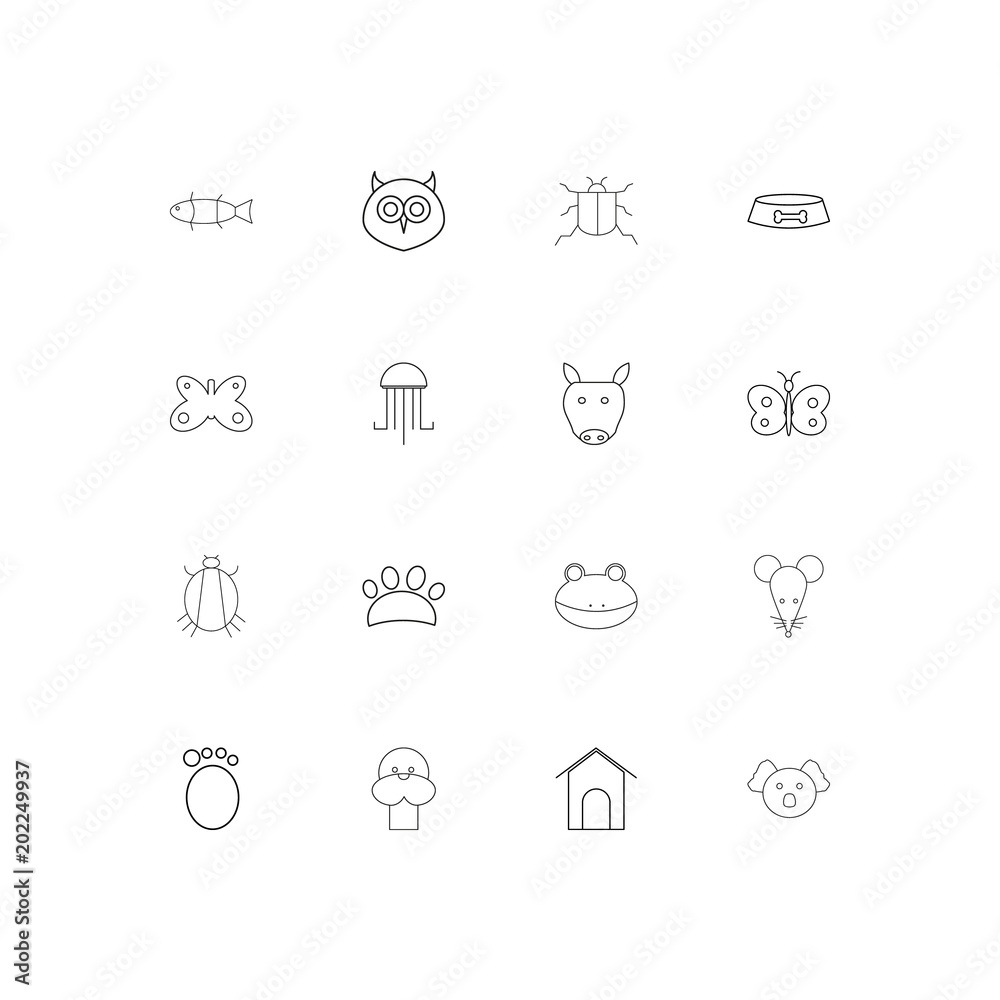 Animals simple linear icons set. Outlined vector icons Animals simple linear icons set. Outlined vector icons