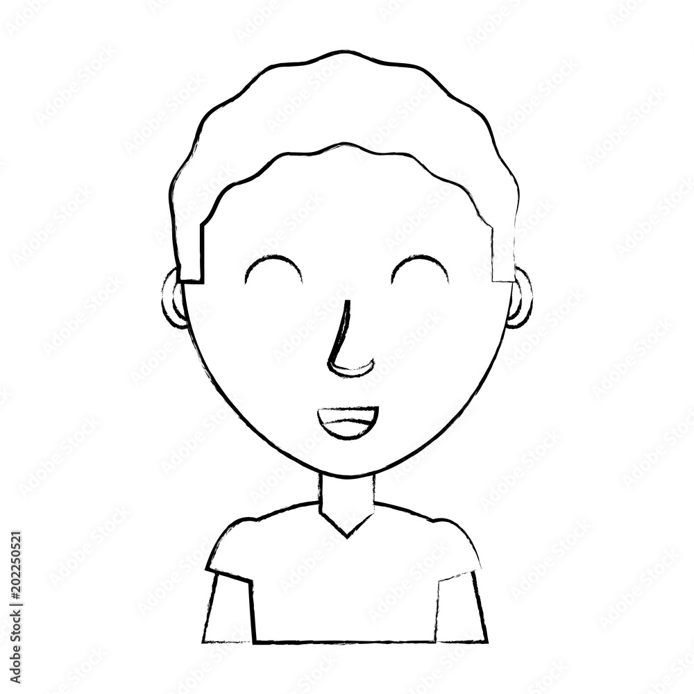 cartoon man icon over white background, vector illustration