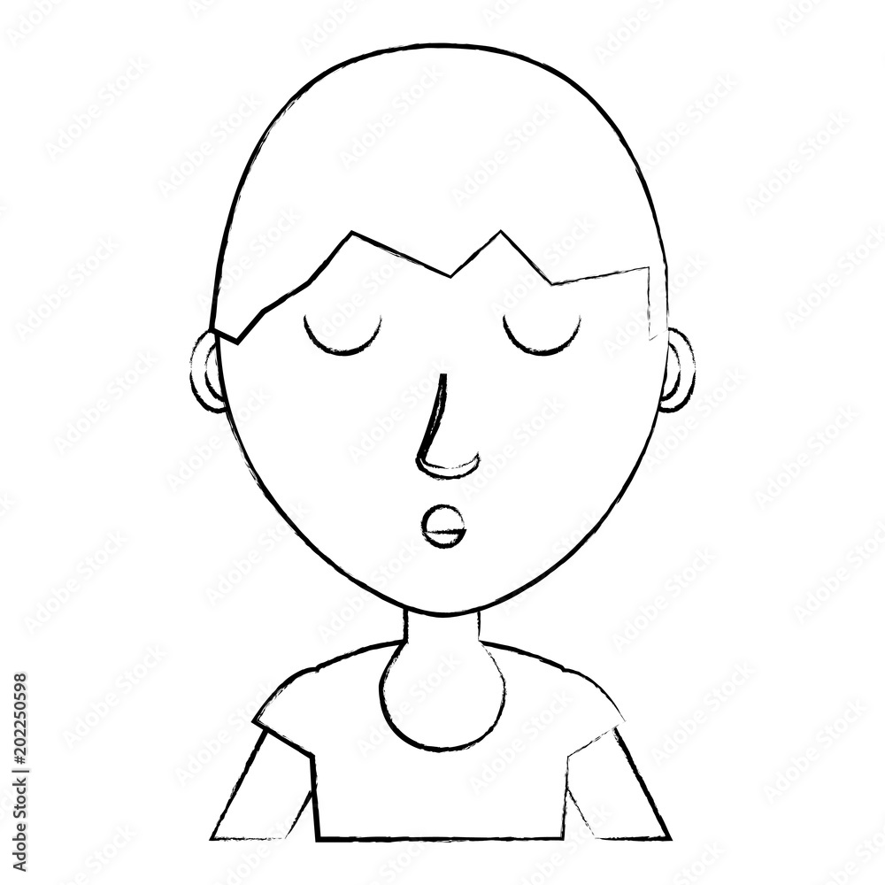 sketch of cartoon boy icon over white background, vector illustration sketch of cartoon boy icon over white background, vector illustration