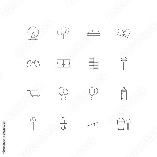 Baby  Kid And Newborn simple linear icons set. Outlined vector icons