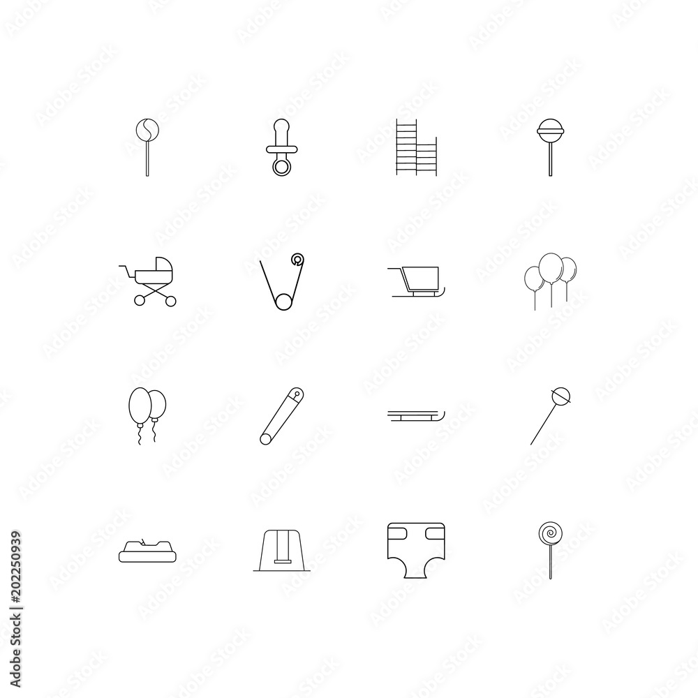 Baby, Kid And Newborn simple linear icons set. Outlined vector icons Baby, Kid And Newborn simple linear icons set. Outlined vector icons