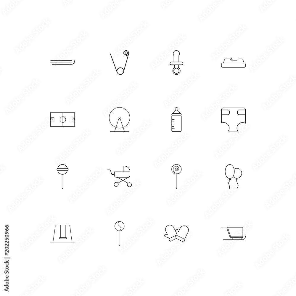Baby, Kid And Newborn simple linear icons set. Outlined vector icons Baby, Kid And Newborn simple linear icons set. Outlined vector icons