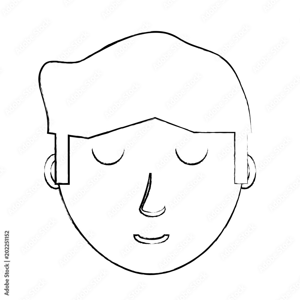 sketch of cartoon man face icon over white background, vector illustration sketch of cartoon man face icon over white background, vector illustration