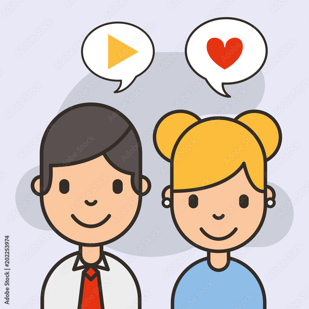 social media kids speech bubble with heart vector illustration social media kids speech bubble with heart vector illustration