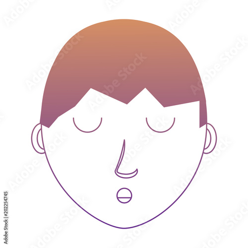 cartoon man face icon over white background, colorful design. vector illustration