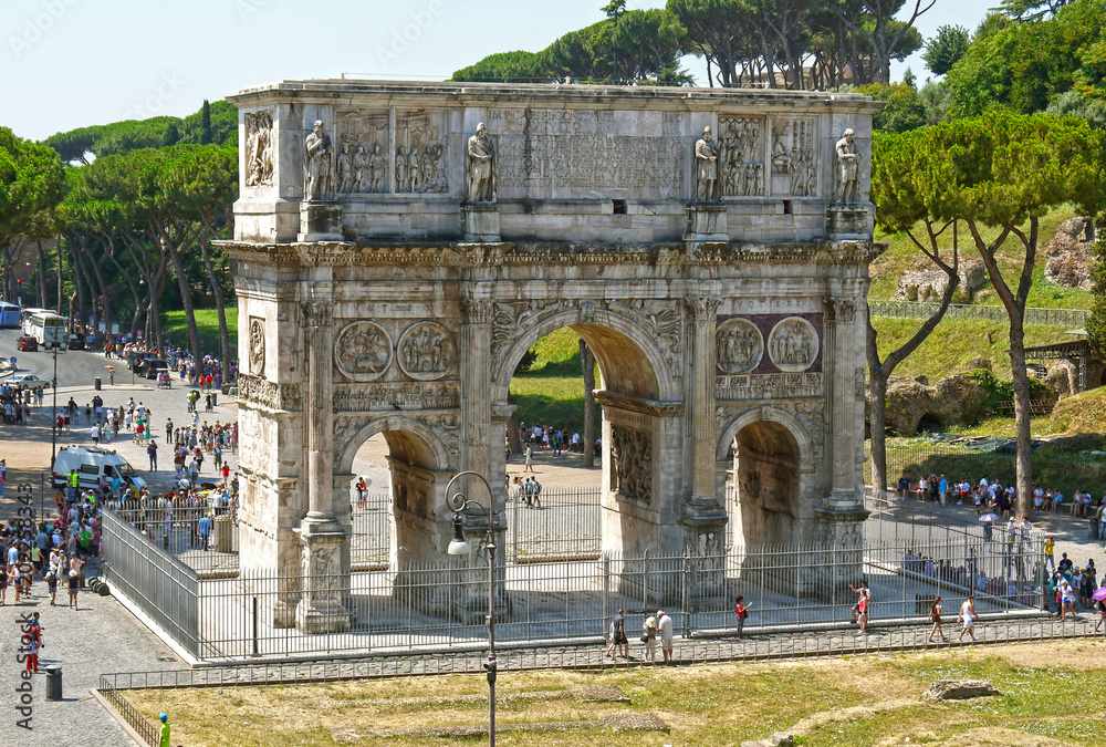Arch of Constantine near the Colosseum, Rome. ITALY.